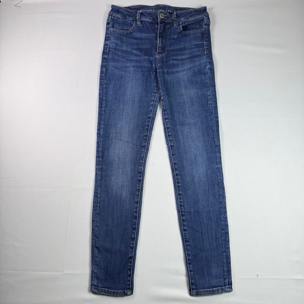 American Eagle Hi-Rise Jegging Womens 10 Long Medium Wash Next Level Stretch